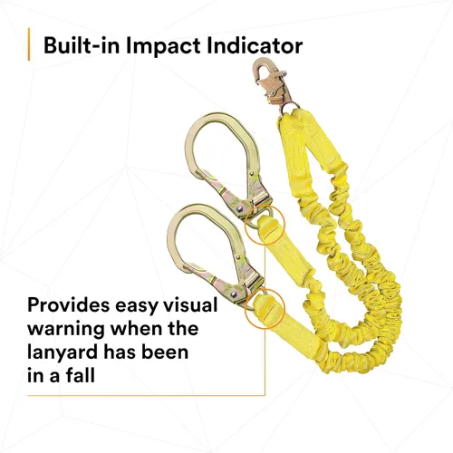 Miniatura 11 de 3M DBI-SALA Shockwave 2, 1244412 Cordón absorbente de choques, tela tubular, 100% amarre con ganchos de barras de refuerzo de acero en los extremos