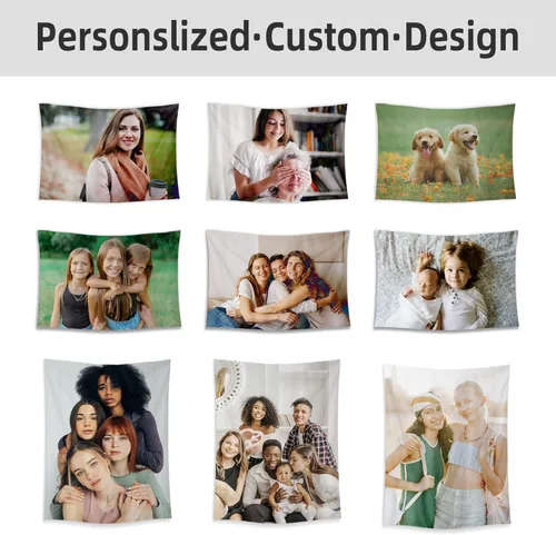 Miniatura 5 de BLINGPAINTING Tapiz personalizado para cargar imágenes personalizables, telón de fondo personalizado, crea tu propio tapiz para colgar en la pared