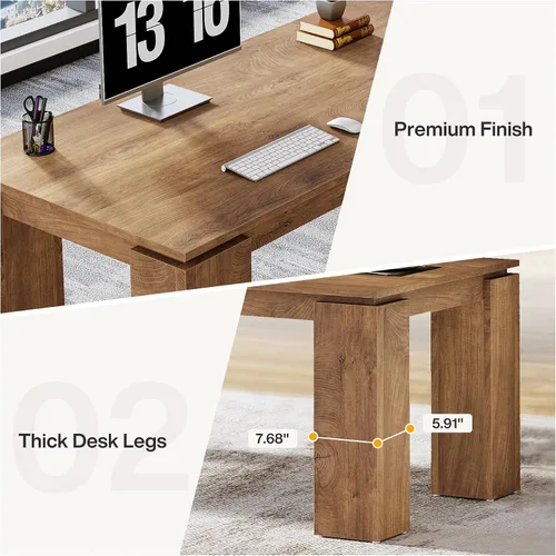Miniatura 7 de Tribesigns Escritorio de madera para dos personas de 86 pulgadas, moderno escritorio doble para computadora, mesa de estación de trabajo extra larga
