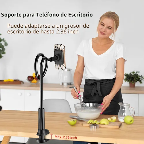 Miniatura 5 de Soporte de cuello de cisne para Kindle para leer en la cama - [Antideslizante] Soporte para teléfono para la cama, accesorios de soporte para Kindle