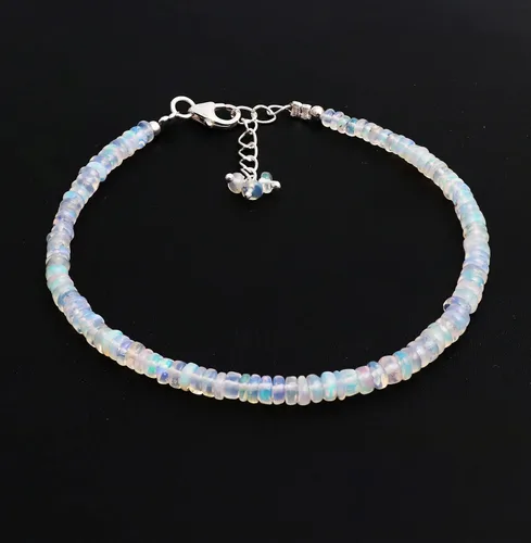 Miniatura 21 de Pulsera ajustable de plata esterlina 925 con cuentas completas para mujer, cuentas de piedras preciosas naturales, pulsera delicada, regalo