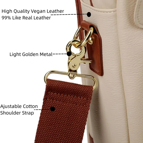 Miniatura 5 de Baosha Cuero vegano 17 pulgadas ordenador portátil bolsa mensajero maletín para mujeres elegante BC-07