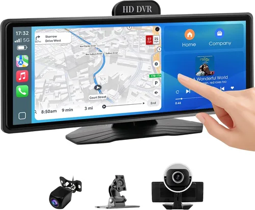 Miniatura 9 de Haudio Estéreo de coche con pantalla táctil HD de 7 pulgadas, CarPlay inalámbrico portátil y Android Auto, cámara de respaldo 1080P, GPS, control