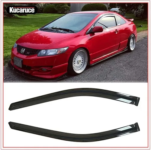 Miniatura 12 de Visera lateral para ventana lateral, deflector de viento, protector de lluvia para Honda Accord Coupe 2003-2007, 2 piezas de montaje exterior
