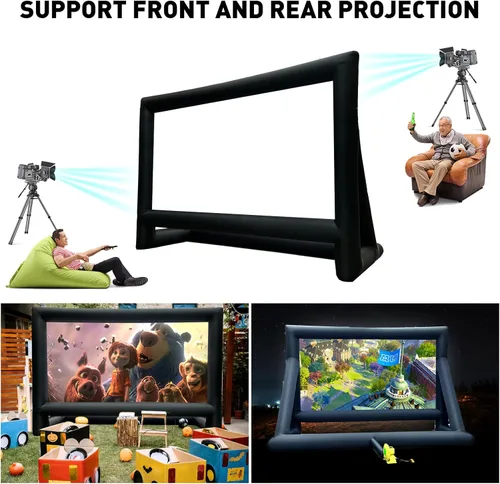 Miniatura 4 de Pantalla de Proyector Inflable, Pantalla de Película Inflable de 24 Pies para Proyector Exterior, Diseño de Una Pieza de Fácil Instalación