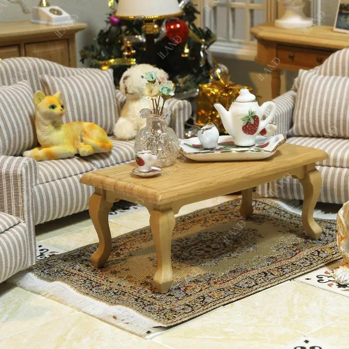 Miniatura 3 de iLAND Accesorios de casa de muñecas en miniatura vintage de alfombra para muebles de casa de muñecas en escala 1/12 y muñecas de 3 a 12 pulgadas