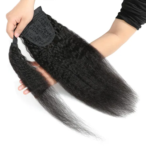 Miniatura 6 de Adette Colas de caballo rizadas de 12 pulgadas, extensiones de cabello humano con cordón, extensiones de cabello rizado con clip en cola de caballo