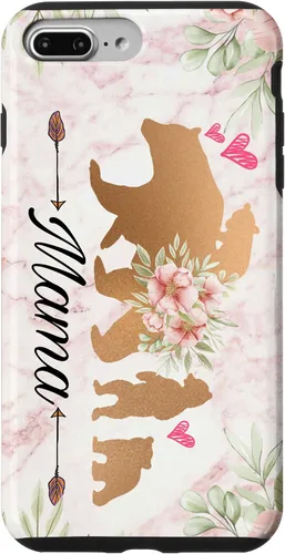 Miniatura 11 de iPhone 15 Plus Mama Bear & Cubs Design Phone Grip para mamá - Funda para 3 niños