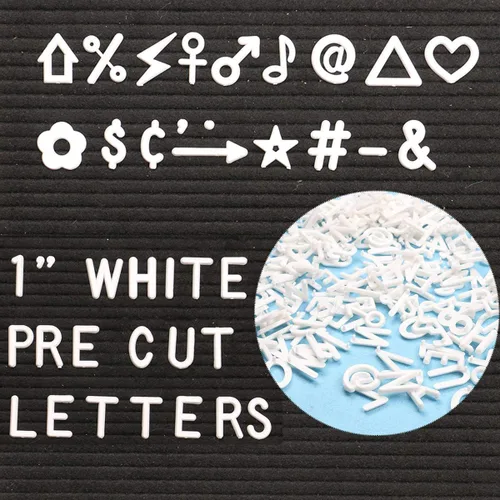 Miniatura 7 de Letras para tablero de letras solamente, tablero de mensajes blanco de 1 pulgada, letras de fieltro para tablero de letras (378 piezas), 1 pulgada