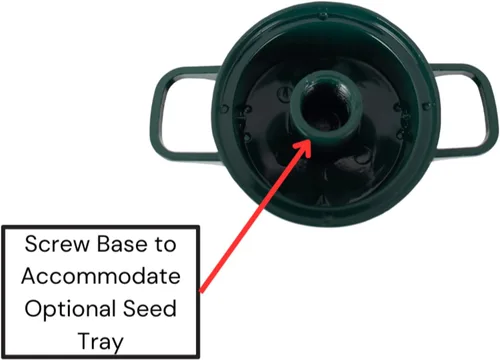 Miniatura 7 de Alimentador de tubo para pájaros, alimentador de tubo verde mamut de 6 puertos con tapa de metal, perchas y puertos, capacidad para 10 tazas
