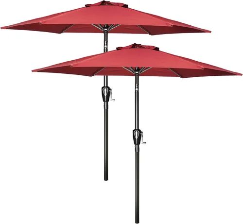 Miniatura 25 de Simple Deluxe sombrilla de patio de 7.5 pies, sombrilla de mesa para exteriores, sombrilla de jardín con botón de inclinación/manivela, 6 varillas
