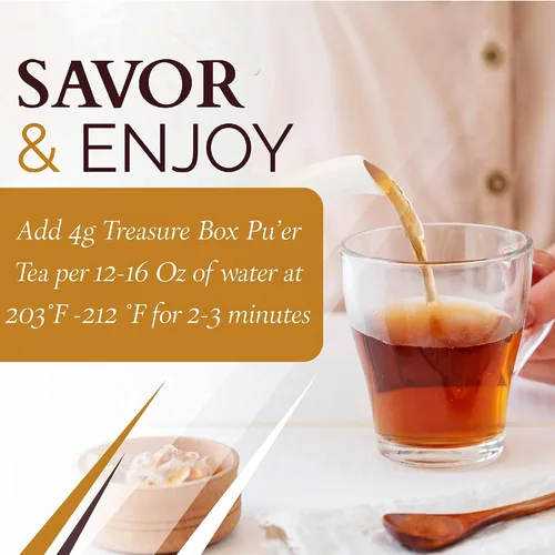 Miniatura 6 de Té suelto Pu-erh de cacao orgánico I POWERFUL Detox Immune I Heart & Digestion Support, paquete a granel de 12 oz Por T SECRETEA, Treasure Box