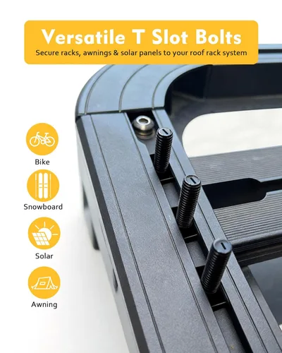 Miniatura 3 de Pernos de ranura en T para barras transversales de techo, plataforma, cesta de carga, adaptador de perno cuadrado en T de acero inoxidable de 4 mm