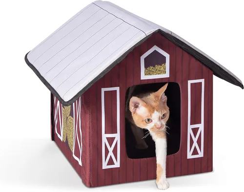 Miniatura 14 de K&H Pet Products - Refugio para gatos con calefacción al aire libre, 18 x 22 x 17 pulgadas, verde oliva verde oliva/ verde oliva (Olive/olive)