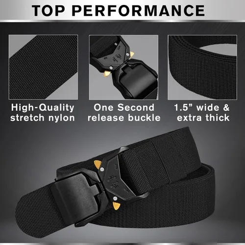 Miniatura 3 de TECEUM Tactical Belt – Heavy-Duty & Quick Release – Military, Work, Rigger, Duty & Utility Belt for Men