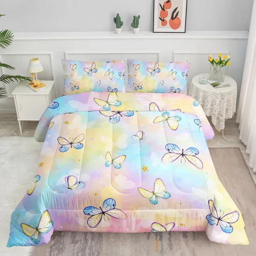 Miniatura 21 de Juego de ropa de cama Kawaii de fresa para niñas, juego de ropa de cama con patrón de cuadrícula rosa con 1 edredón y 2 fundas de almohada