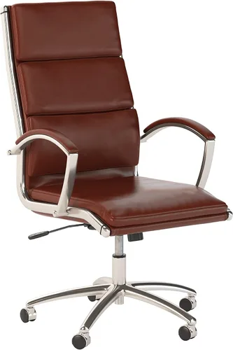 Miniatura 8 de Bush Business Furniture Modelo Silla de oficina ejecutiva de cuero con respaldo alto en color negro Solución de asiento ergonómico para estación