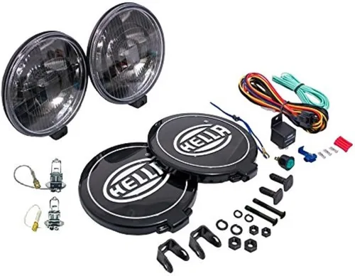 Hella Black Magic 500 Kit de Lámpara de Conducción Serie Halógena - Luz de Haz Alto Todoterreno de Alto Rendimiento para Camionetas Pickup, SUV,