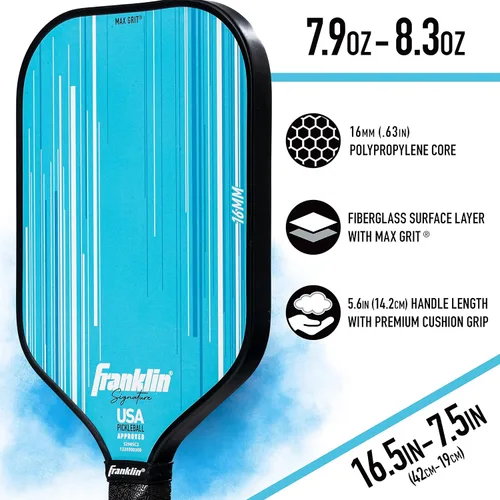 Miniatura 6 de Franklin Sports Paletas Profesionales de Pickleball - Serie Signature Paleta Profesional de Pickleball con Superficie MaxGrit - Paletas de Pro