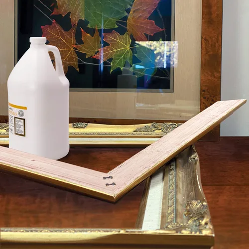 Miniatura 4 de LINECO Adhesivo de PVA, pegamento para marcos de fotos, madera o MDF, se seca transparente y flexible, 1 galón, ideal para enmarcar tableros
