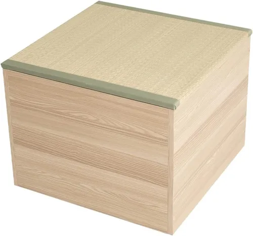 Miniatura 10 de EMOOR Cofre de almacenamiento de tatami de 23.6 pulgadas, caja de almacenamiento de 24 x 24 x 3.5 pulgadas (roble), banco de zapatos zen