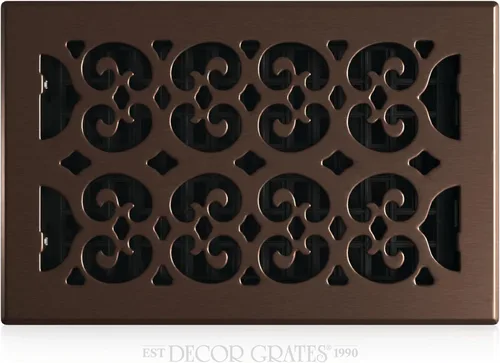 Miniatura 10 de Placa embellecedora cromada Decor Grates con ornamento Acabado cepillo níquel (Brushed Nickel Finish)
