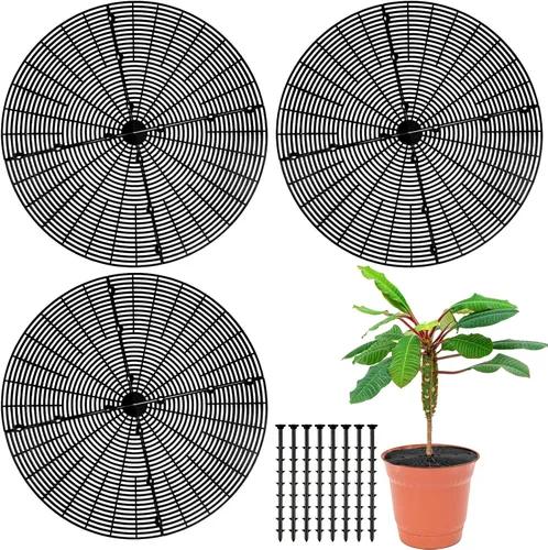 Miniatura 8 de Sawysine 3 piezas de cubierta para macetas de plantas de rejilla de macetas de animales con cubierta central de flores protectores de suelo