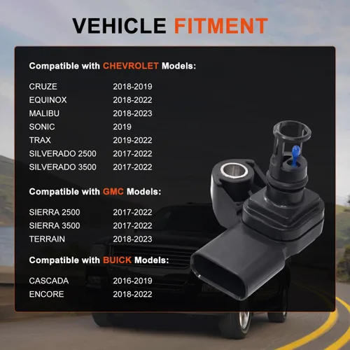 Miniatura 4 de Sensor de presión absoluta (MAP) del colector 12670600 para Chevy GMC Silverado Malibu Equinox Cruze, Sierra 2500 3500, Cascada Encore, reemplaza