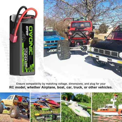 Miniatura 5 de OVONIC 4S LiPo Batería 7200mAh 14.8V 130C RC Batería con Dean-Estilo T Conector