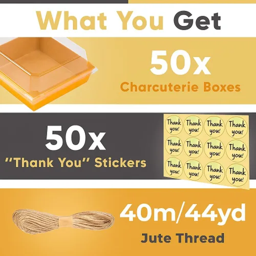 Miniatura 7 de Paquete de 100 cajas de embutidos de 5 pulgadas con tapas transparentes y tenedores – Tabla de papel individual para llevar con tapa, recipientes