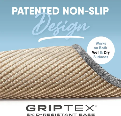 Miniatura 5 de MICRODRY - SoftLux - Tapetes de baño trenzados para baño, súper absorbente, tapetes de baño de espuma viscoelástica con base antideslizante GripTex