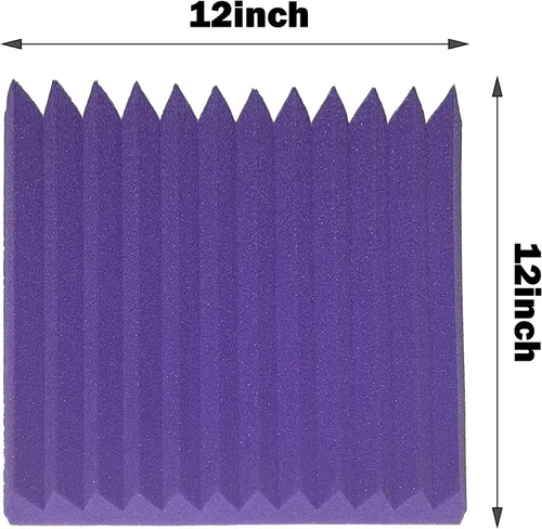 Miniatura 2 de Paquete de 24 paneles de espuma a prueba de sonido, paneles de pared insonorizados de recuperación rápida de 1 x 12 x 12 pulgadas, paneles
