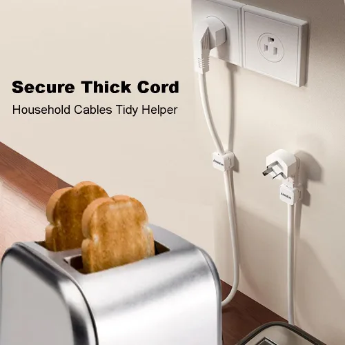 Miniatura 3 de Paquete de 10 clips magnéticos para cables, organizador de cables, soporte adhesivo para cable de teléfono para mesita de noche, escritorio, cables