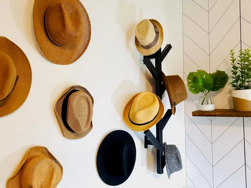Miniatura 4 de Premium Racks - Perchero para abrigo y sombrero, diseño moderno, montado en la pared, elegante, negro