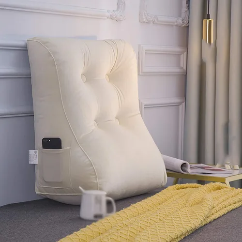 Miniatura 4 de SYTH Almohada de respaldo de cama, cojín de cuña triangular, almohada lumbar, respaldo tapizado de cabecero, soporte para sentarse en la cama