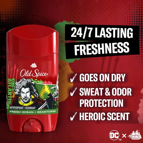 Miniatura 2 de Old Spice Desodorante antitranspirante para hombres, frescura 24/7 y aroma duradero, protección duradera 24/7 contra sudor y olor, olor a héroe