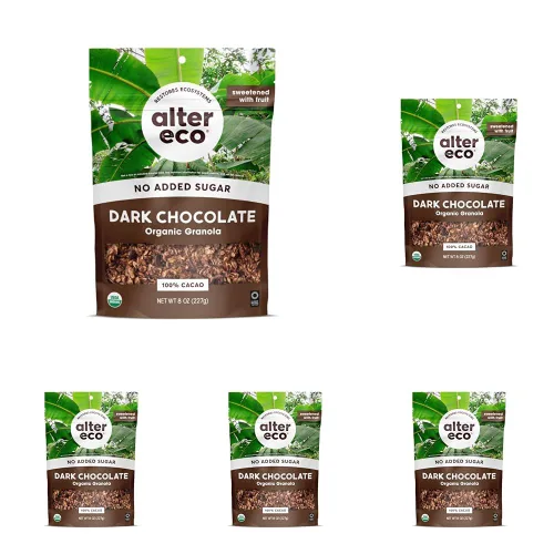 Miniatura 9 de Alter Eco Granola de Chocolate Oscuro, Desayuno y Snack Saludable y Orgánico, Endulzado Naturalmente con Fruta, Vegano, Sin Azúcares ni Aditivos