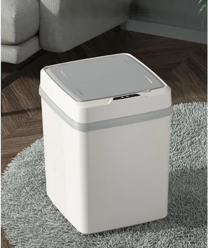 Miniatura 9 de Surakey Cubo de basura inteligente sin contacto con tapa recargable de 12 litros con sensor de movimiento automático, cubo de basura eléctrico