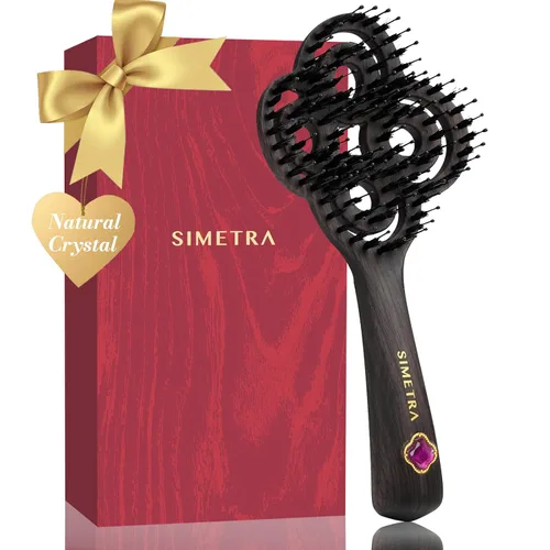 Miniatura 16 de SIMETRA Cepillo de pelo Lucky para mujeres y hombres, cepillo desenredante chapado en oro de 14 quilates, cepillo desenredante para todo