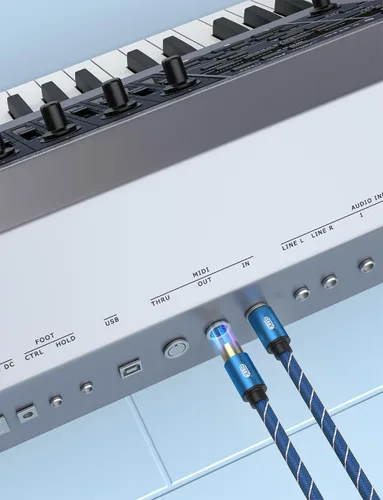 Miniatura 3 de EMK Cable DIN MIDI de 5 pines macho a macho, compatible con teclado MIDI/sintetizador/guitarra/multiefectos de guitarra/interfaz de audio/mezclador