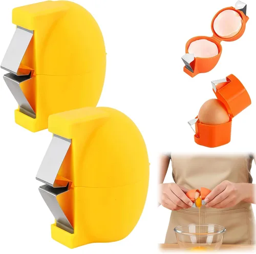Miniatura 11 de Abridor de cáscaras de huevo, removedor de cáscara multifuncional mejorado para huevos crudos y duros, abridor de cáscaras de huevos de acero