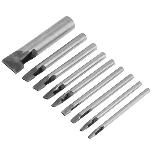 Perforadora de agujero de forma ovalada de cuero, 9 unids perforadora de agujero hueco de 0.079 in cortador hueco herramienta de bricolaje para