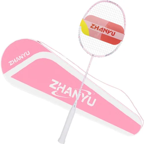 Miniatura 13 de Raqueta de bádminton, raquetas de bádminton, ofensivas y defensivas, ligeras de fibra de carbono de 2.65 oz de una sola pieza, moldeadas