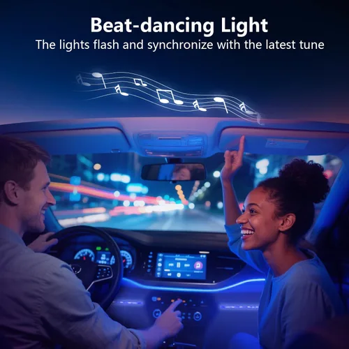 Miniatura 3 de Luces LED interiores para automóvil con control inteligente de aplicación, sincronización de música, modo DIY, kits de luces LED interiores