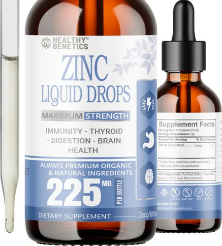 Miniatura 9 de Concentrado líquido de gotas de zinc para toda la familia Suministro para 240 días Sulfato de zinc 2400 mg Inmunidad, estado de ánimo