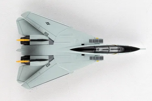Miniatura 7 de Daron Worldwide Trading - Sello de franqueo F-14 Tomcat Vf-103 Jolly Rogers modelo de avión a escala 1/16o, de 144 meses a 1000 meses, color negro