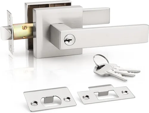 Miniatura 24 de KNOBWELL - Paquete de 10 picaportes resistentes con llaves para puertas de entrada; juego para puertas delanteras que cierran con diferentes llaves
