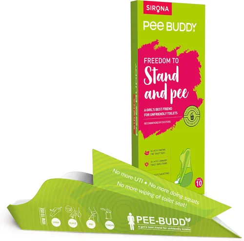 PeeBuddy 10 Embudos Dispositivo para Orinar Femenino | Embudo de Orina Desechable Sin Desorden | Viajes, Camping, Senderismo, Festivales y