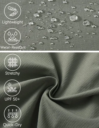 Miniatura 5 de WENRONSTA Pantalones cargo de senderismo para hombre de secado rápido ligeros impermeables 6 bolsillos para exteriores montaña pesca camping