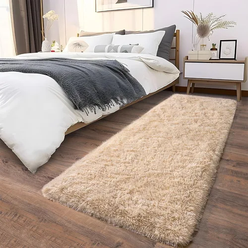 Miniatura 19 de Alfombras suaves para pasillos de dormitorio, nuevas, con parte inferior antideslizante mejorada, de 2 x 3, alfombra esponjosa y peluda verde